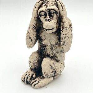 Hear No Evil Hand Carved Wise Monkey Figurine